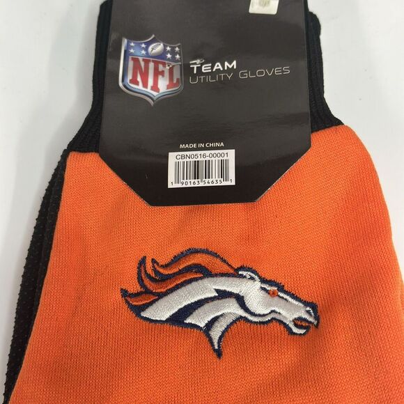 NFL Football gloves Denver Broncos team utility embroidered logo polyester warm - Picture 5 of 8